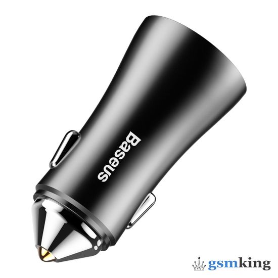 Baseus Golden Contactor Dual U Intelligent Car Charger 2.4A Black CCALL-DZ01