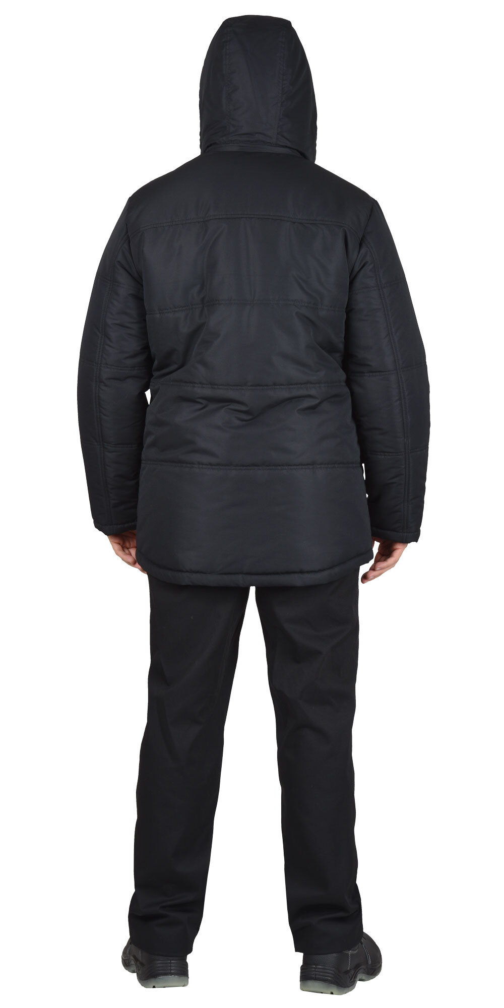 Куртка "КАЙМАН" зимняя мужская, черная, подкладка флис (ЧЗ) тк. Таслан