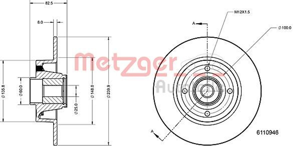 METZGER - 6110946-MEZ - Brake Disc