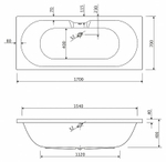 Акриловая ванна Cezares Calisto 170x70 CALISTO-170-70-45-W37 без гидромассажа