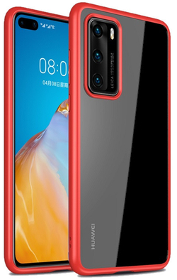 Тонкий и легкий чехол для Huawei P40 от Caseport, серия Ultra Hybrid, красные рамки