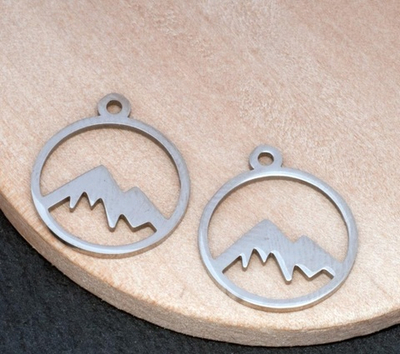 g148 Подвеска "Горы" 17,3*15*1мм, нерж.сталь