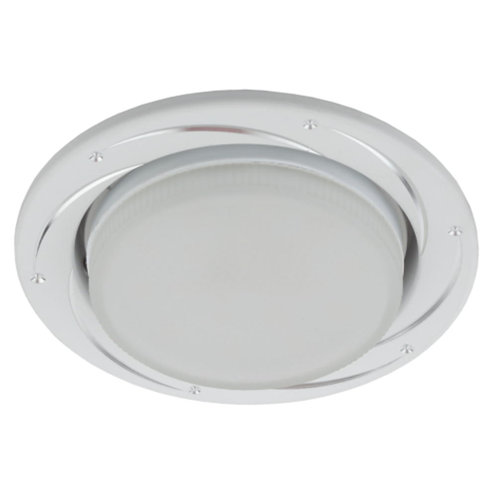 KL 77 AL/WH /1 Светильник ЭРА под лампу Gx53,220V, 13W, серебро/белый | Встраиваемые светильники Для ламп GX53