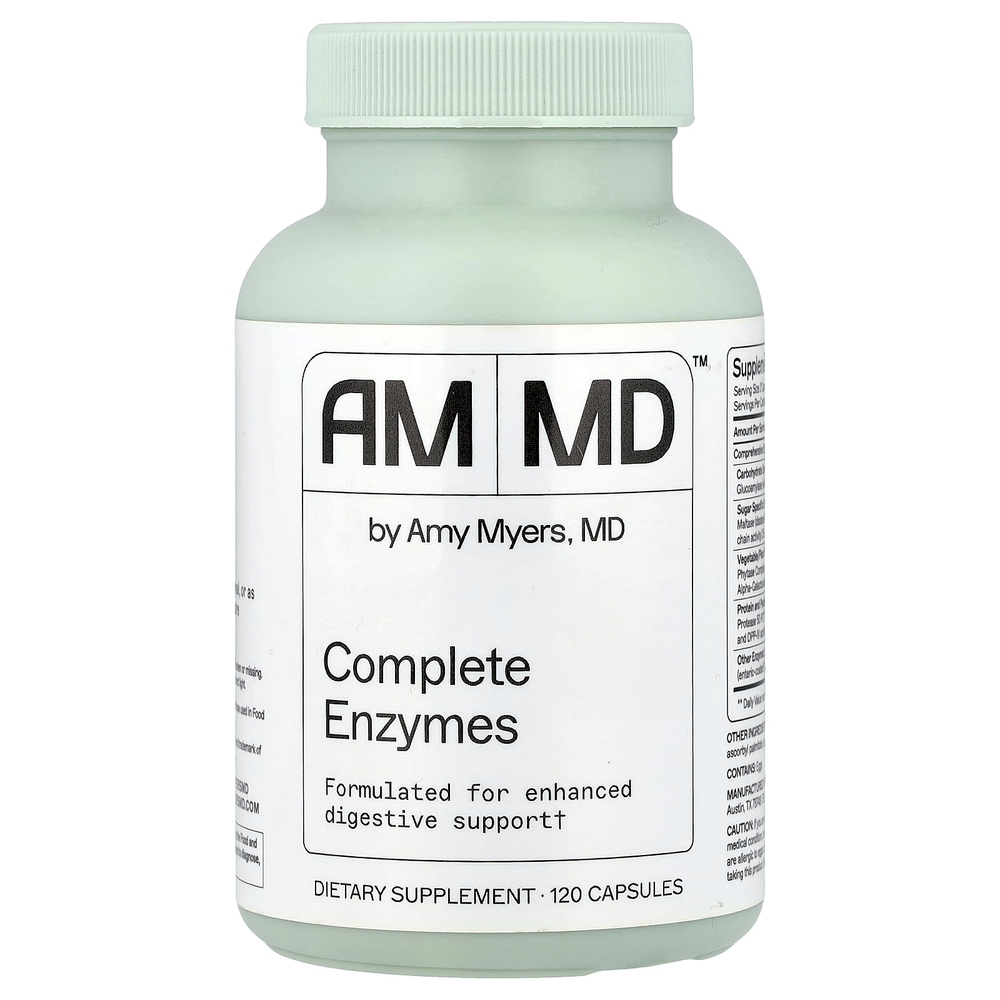 Amy Myers MD, комплекс ферментов, 120 капсул (750 мг в 1 капсуле)