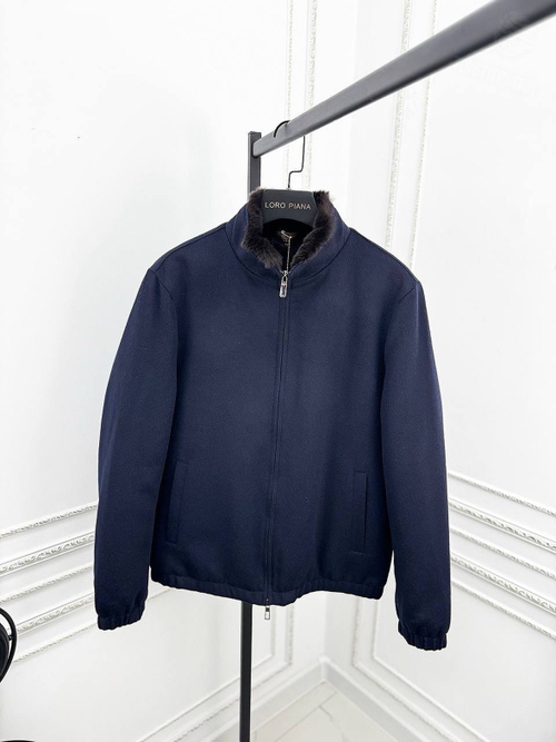 Шерстяной бомбер с мехом Loro Piana