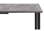 Стол деревянный Woodville Лиман 117 (157) x 77 бетон светлый, черный матовый, ножки черные