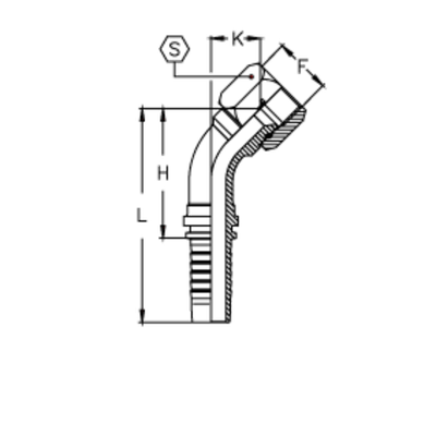Фитинг DN 12 JIC (Г) 3/4 (45)