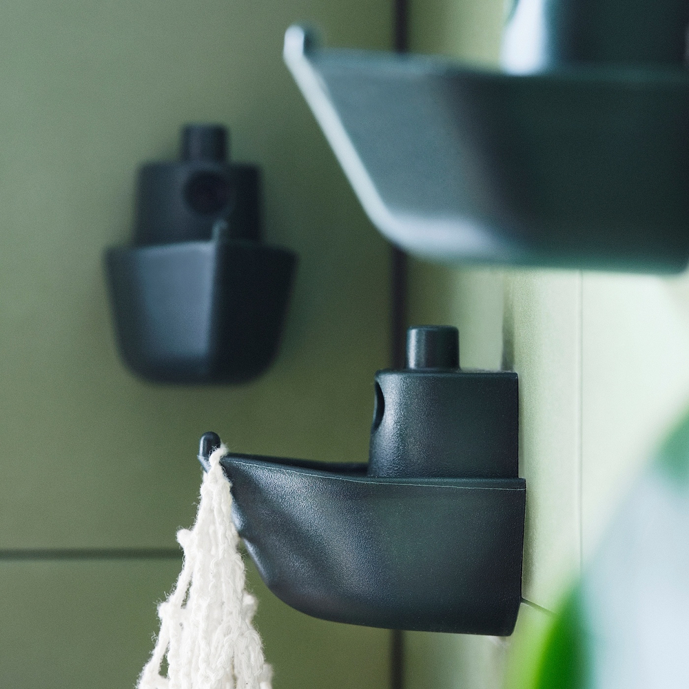 Крючок IKEA KNOPARE (КНОПАРЕ), Темно-зеленый, 7 см