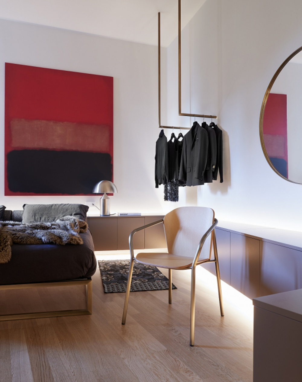 Кресло деревянное Scab Design Finn Metal Wood, матовое золото, белый ясень