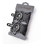 Наручники из черной кожи с узорами