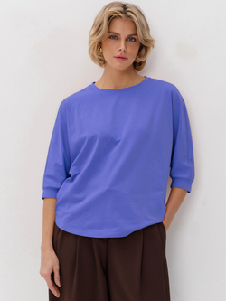 Свободная футболка летучая мышь с рукавом 3/4