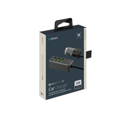 Разделитель автомобильный Deppa D-11295 USB + 3USB QC3.0 7A алюминий Графитовый