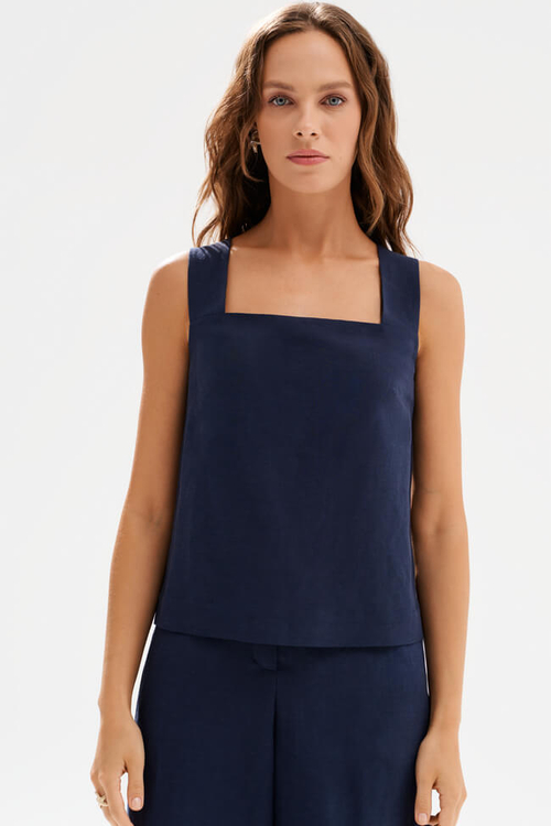 23555 Блузка женская (темно-синий)