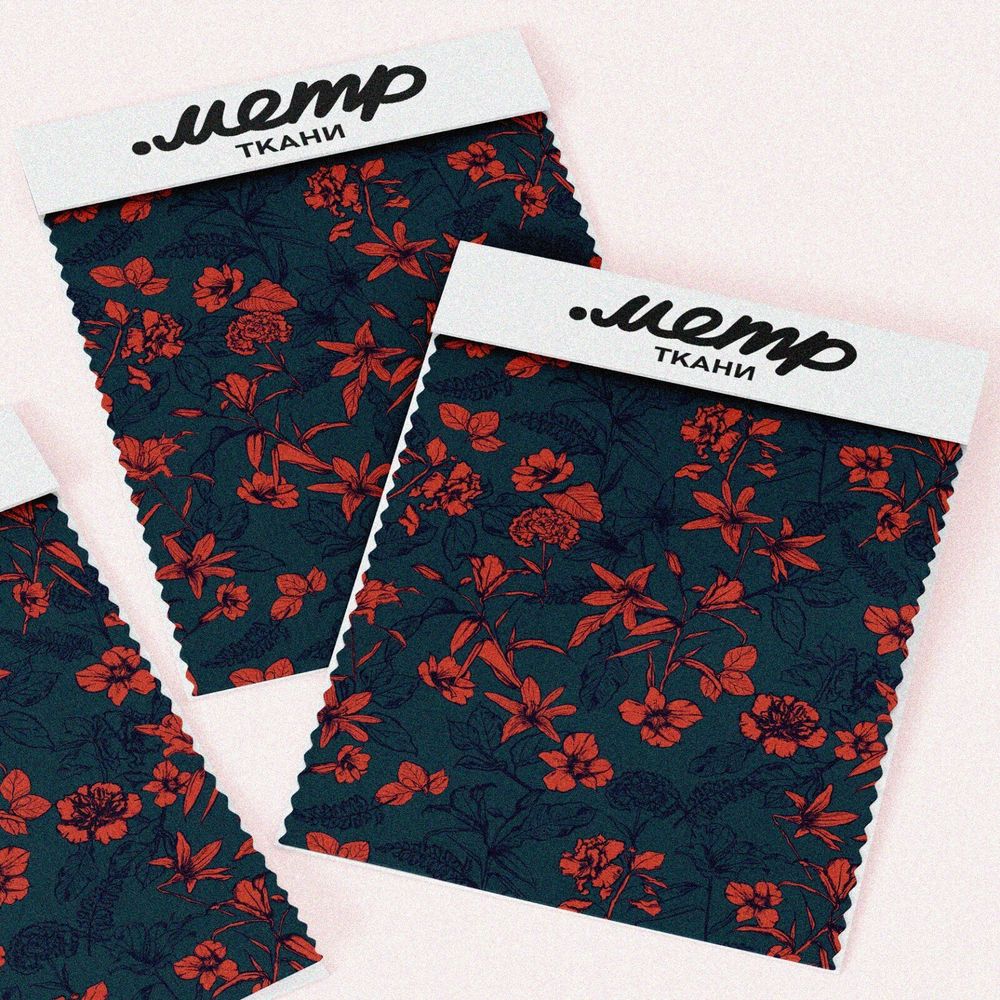 Ткань ниагара красные цветы узорные