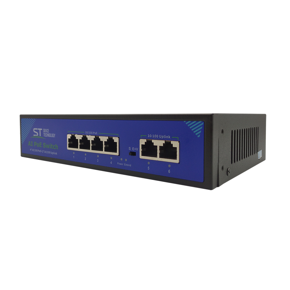 ST-S46POE (2М/65W/А) PRO, Источник питания Switch POE 4-х портовый