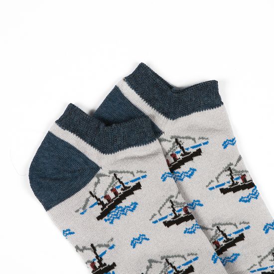 Носки ЗАПОРОЖЕЦ Корабль Серый короткие женские