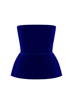 Топ корсетный из бархата с баской