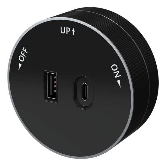 MULTITRACK Розетка 2хUSB (тип А+С) 18 Вт, 5 В/3 А АНТРАЦИТ