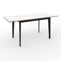 Стол "Нельсон 1100" арт. LND1100, ЛДСП Egger Premium Мрамор Кристалл, ножки черные.