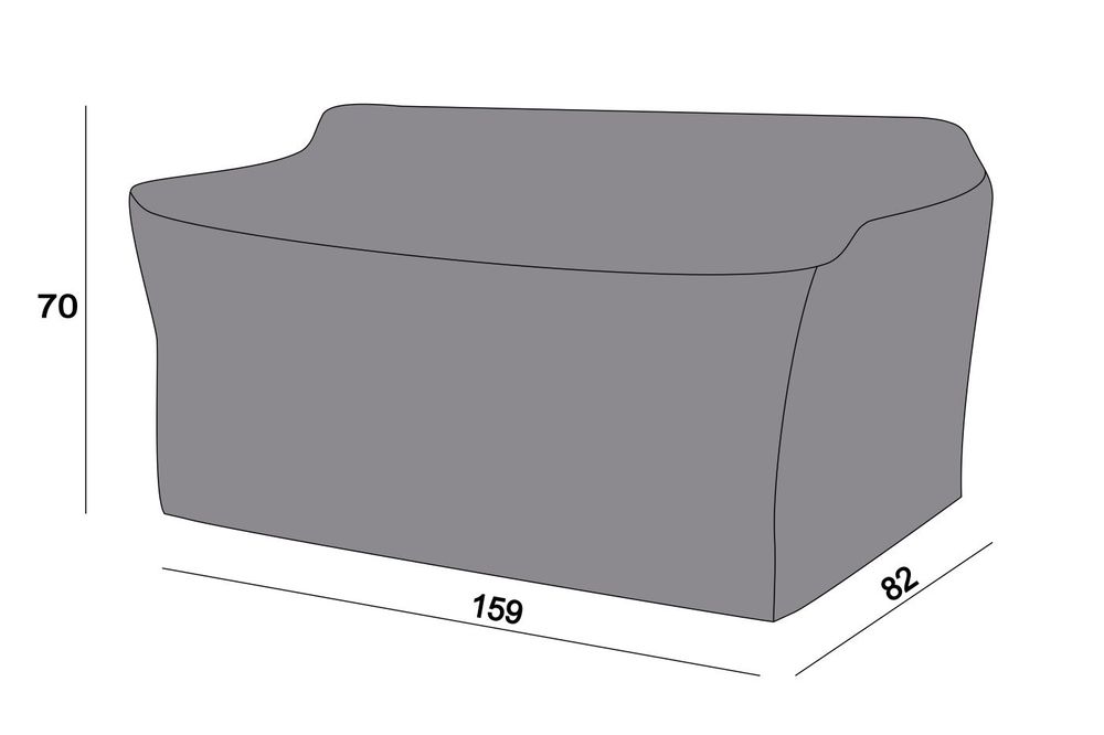 Защитный чехол на диван Касабланка, двухместный 159×82×70 см, цвет серый