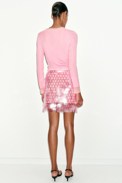 ZARA МИНИ-ЮБКА С ПАЙЕТКАМИ, РОЗОВЫЙ