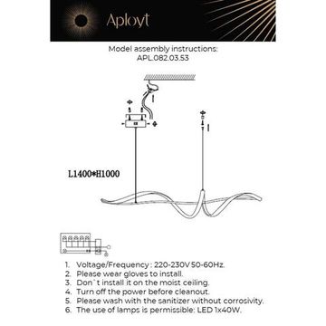 Подвесной светильник 40W 3500K APL.082.03.53 золото Judyta Aployt