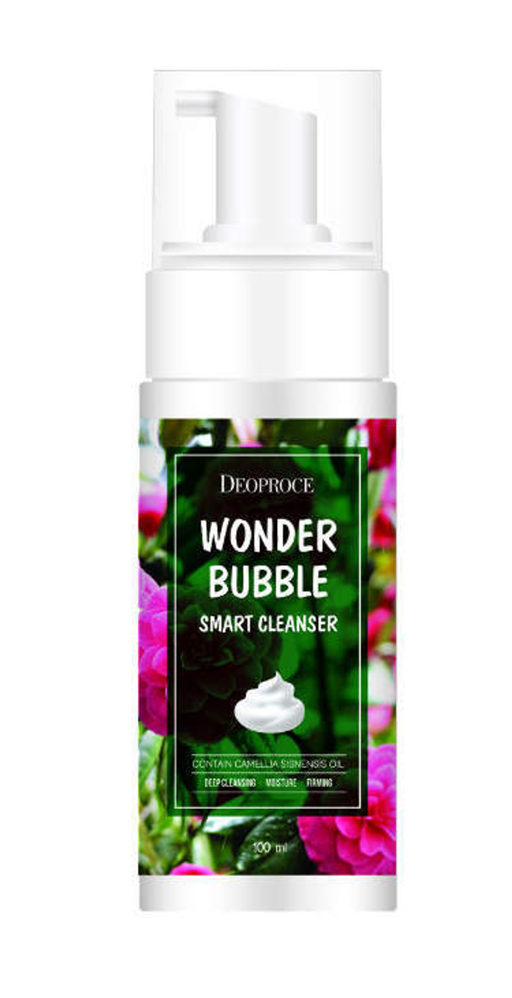 Deoproce. Пенка с маслом камелии для очищения и снятия макияжа лица Deoproce Wonder Bubble Smart Cleanser