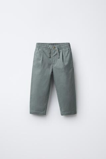 ZARA ПРЯМЫЕ БРЮКИ ЧИНОС, ЗЕЛЕНЫЙ