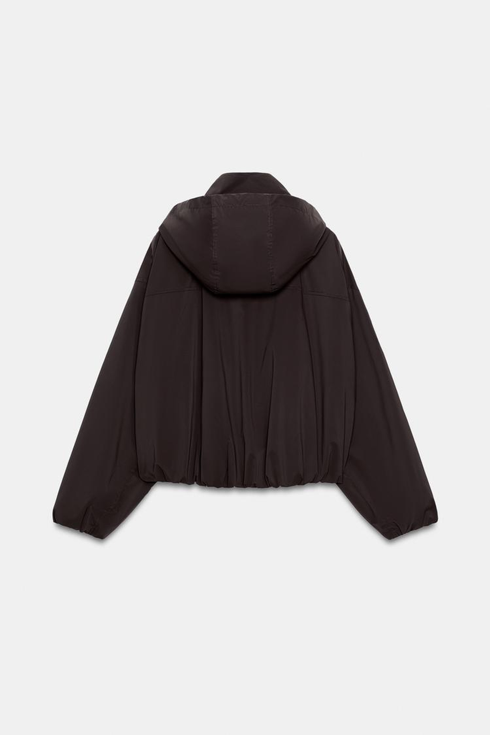 ZARA ПРОРЕЗИНЕННАЯ КУРТКА С КАПЮШОНОМ, КОРИЧНЕВЫЙ