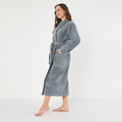 Халат махровый с шалькой Claire Batiste Atelier Roma Brio стальной серый