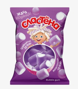 Зефир Сластёна жевательный со вкусом Bubble Gum, 75 г