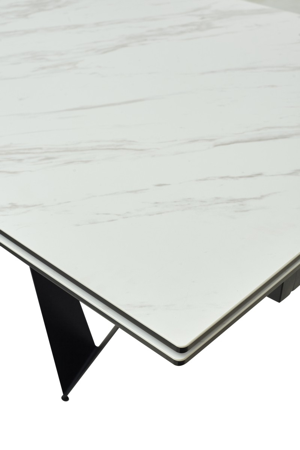 Стол М-City DISAUR Риети (Rieti) 200 Kl-99 Белый мрамор матовый, Итальянская керамика, Черный