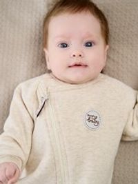 Комбинезон-косуха с закрытой ножкой "Ванильный пудинг" утепленный 0+