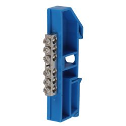 Шина ЭРА NO-222-84-1 N ноль на DIN-изоляторе ШНИ-6х9-6 никелированная Д-Синий | Шины N, PE, PEN