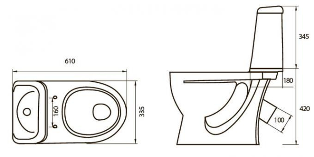 Унитаз-компакт Sanita Идеал Комфорт с сиденьем микролифт схема