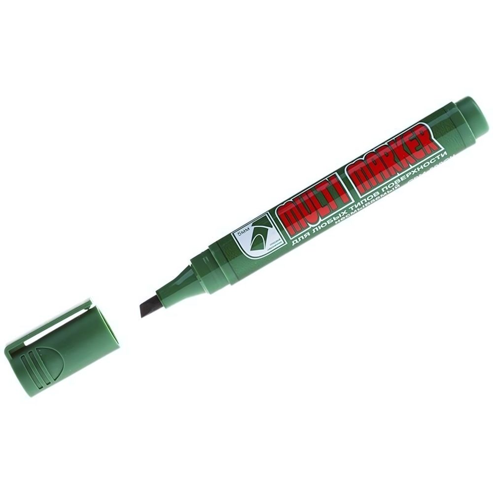 Маркер перм. 5мм &quot;Multi Marker&quot; скошенный, зеленый (Crown)