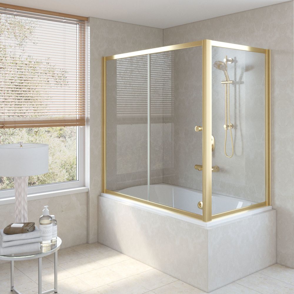 Шторка на ванну Vegas Glass ZV+ZVF TUR NOVO профиль золото, стекло прозрачное