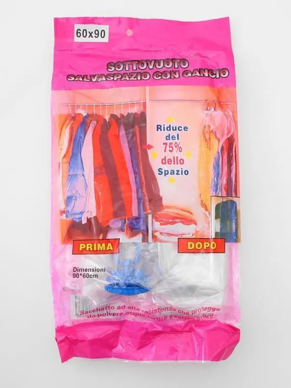 Вакуумный пакет для хранения вещей с крючком, 60×90 см, прозрачный