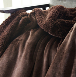 Плед двуспалка Шоколад Барашка Велюр-Плюш 200х220