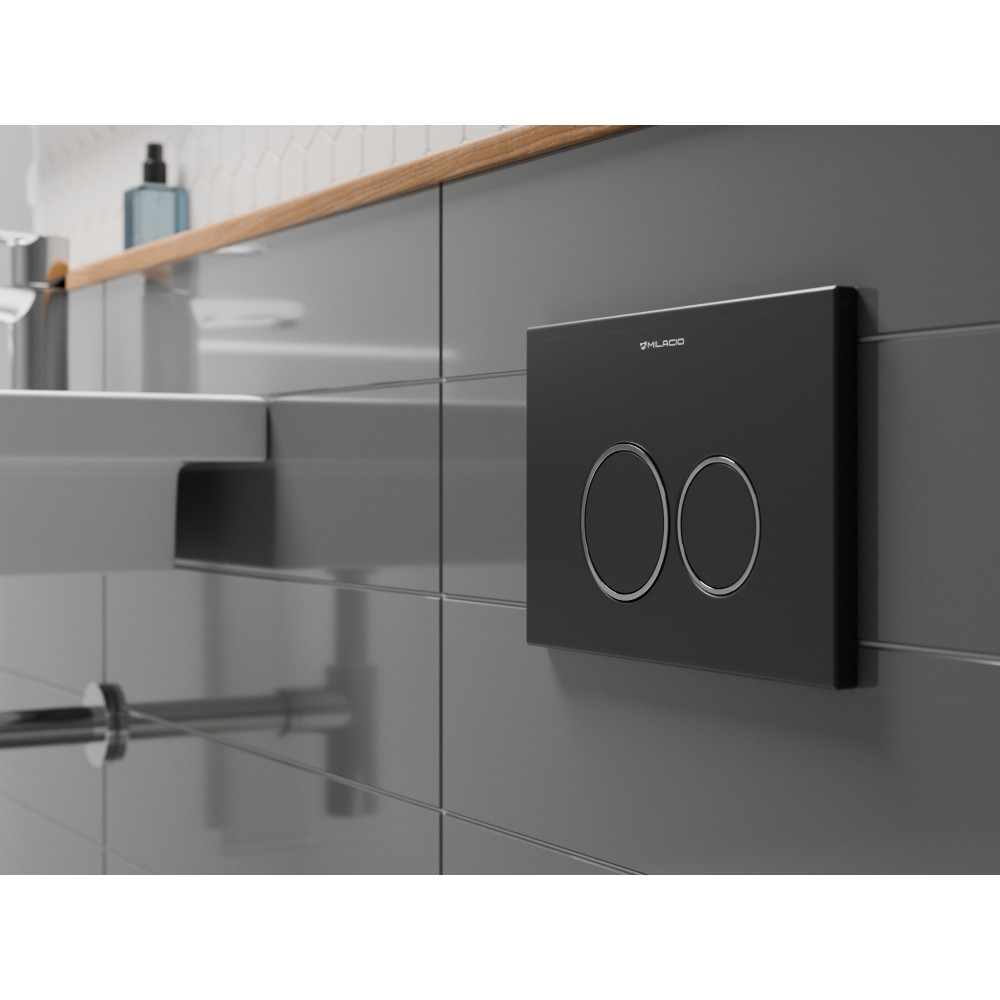 Клавиша смыва для инсталляции Milacio Standart MCU.204 две кнопки, механическое, черный