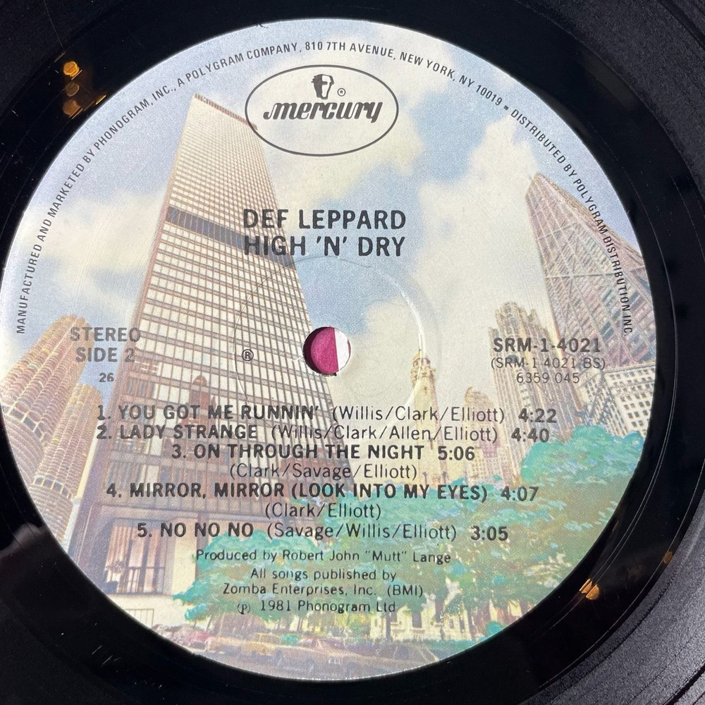 Винтажная виниловая пластинка LP Def Leppard High N Dry (USA 1981) Lady Strange