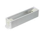 Настольный розеточный блок Squaredesign 18 мод. (9 мод. 45х45),  алюминий,  белые пластиковые заглушки с крепежом