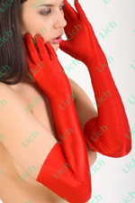 Длинные перчатки из эластичного трикотажа