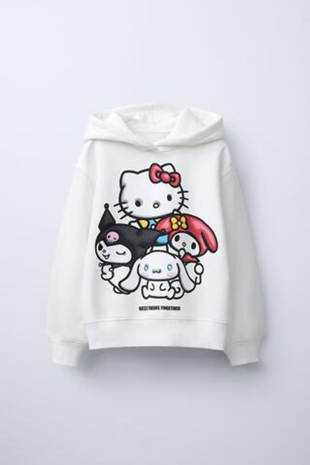 ZARA ХУДИ HELLO KITTY AND FRIENDS ©, ЖЕЛТОВАТО-БЕЛЫЙ