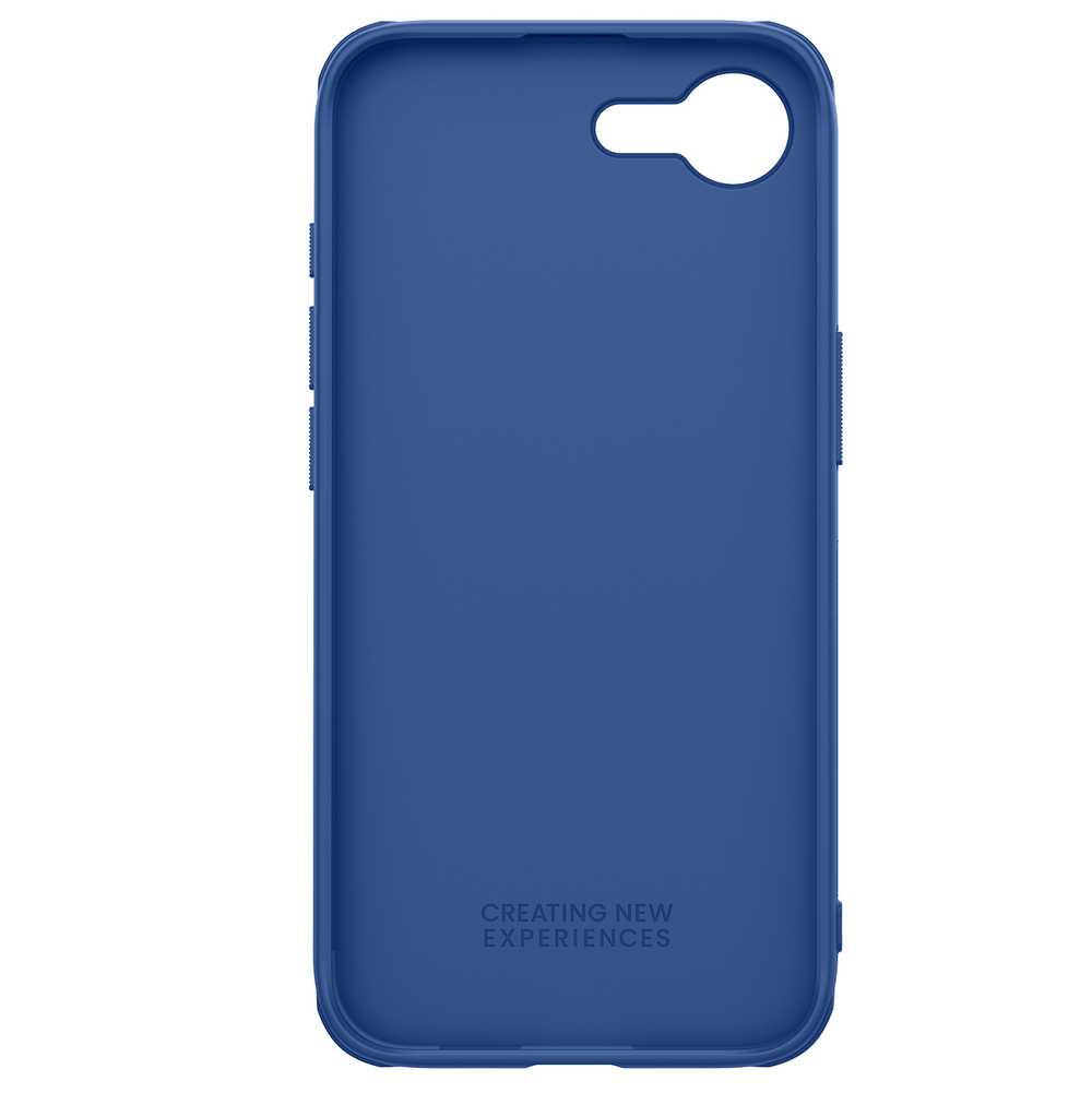 Усиленный чехол синего цвета от Nillkin для iPhone 16e, серия Super Frosted Shield Pro