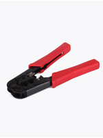 Клещи обжимные, VCOM, RJ-45/RJ-12, храповый механизм, красный