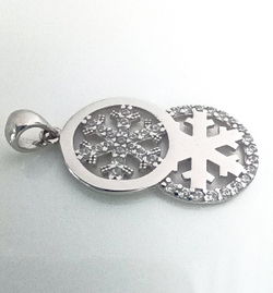 Подвеска ювелирная "Эстерелла", серебро 925 пробы, родированная, с фианитом/Ф