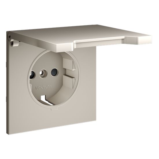 Накладка для розетки с заземлением, защитными шторками и крышкой, S70 (кашемир)