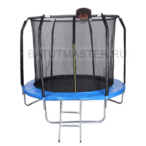 Батут с сеткой, с баскетбольным кольцом, диаметр 8 фт
