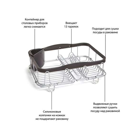 Сушилка для посуды Sinkin чёрная